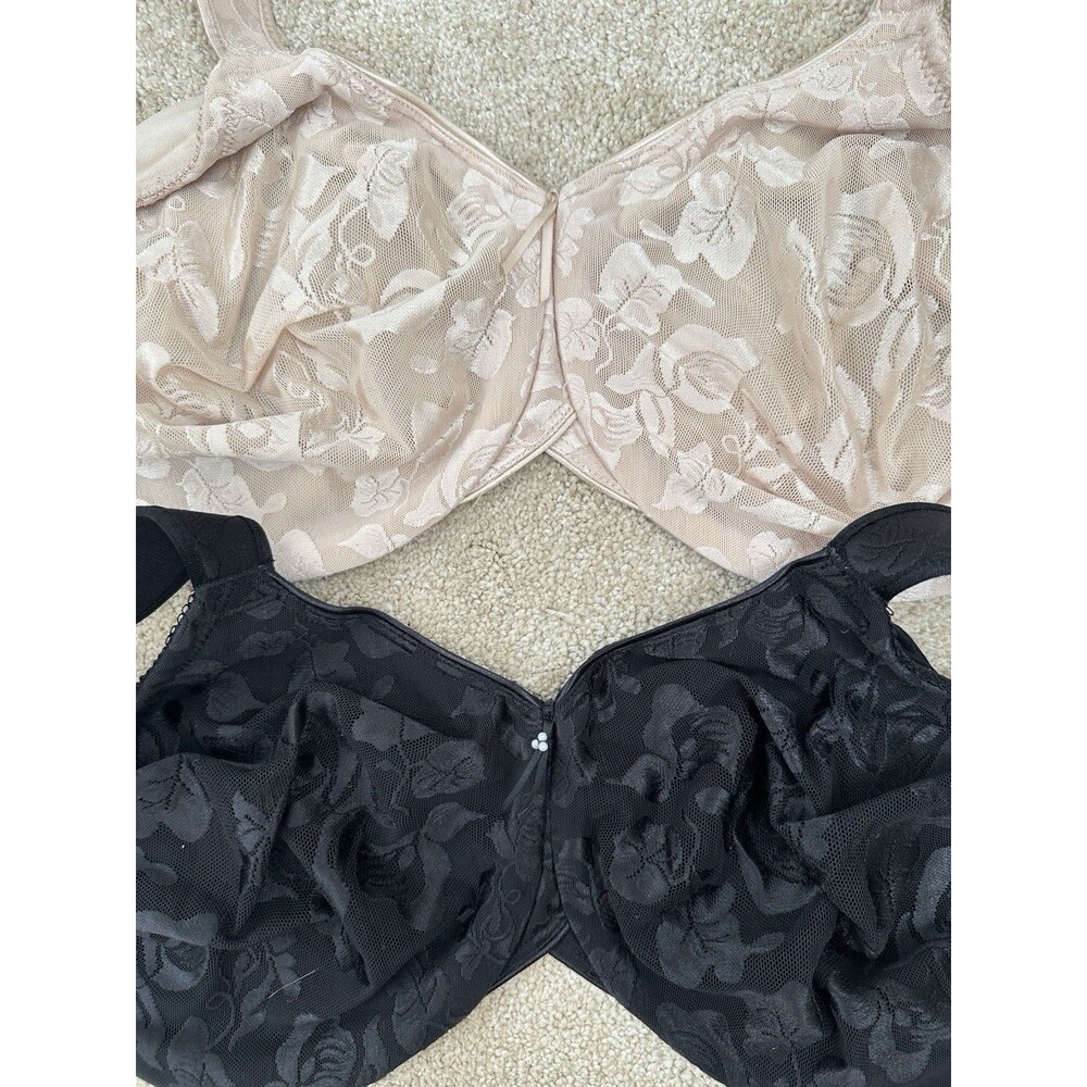 Wacoal Awareness 85567 Underwire Bras 2-Pack Black & Nude 40G Full Coverage - Picture 4 of 7